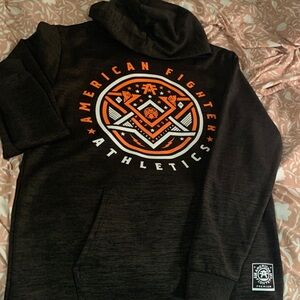American Fighter Black and Orange Athletic Sweater